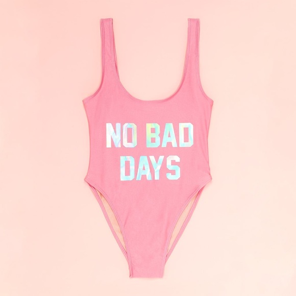 PINK ONE-PIECE SWIMSUIT| NO BAD DAYS - Picture 1 of 6